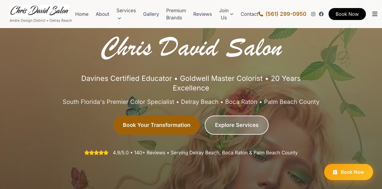 The Chris David Salon website — the new AI-visible front door